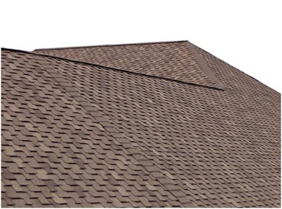 A brown shingle roof