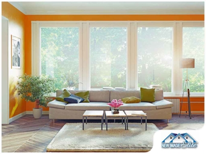 Beautiful home with large windows.